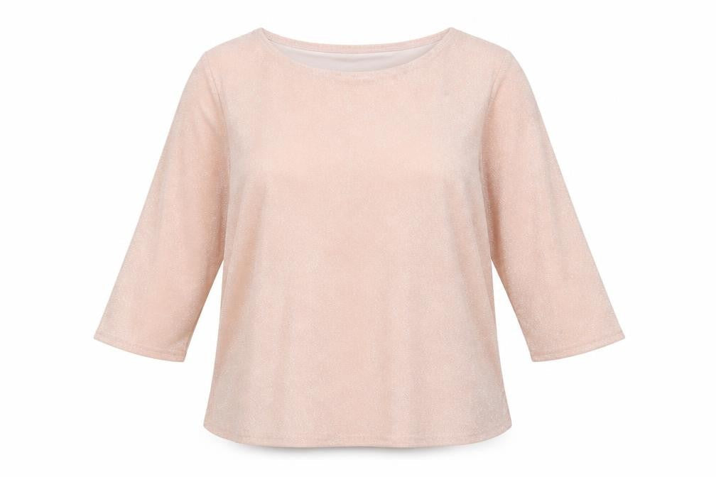Gerard Womens Pink Glitter 3/4 Sleeve Blouse Size 18