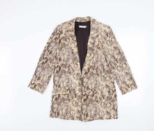 MNG Women’s Brown Snake Print Viscose Blazer XS