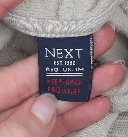 Next Boys Beige Hoodie 5 Years Pullover Embroidered Skateboard Graphic