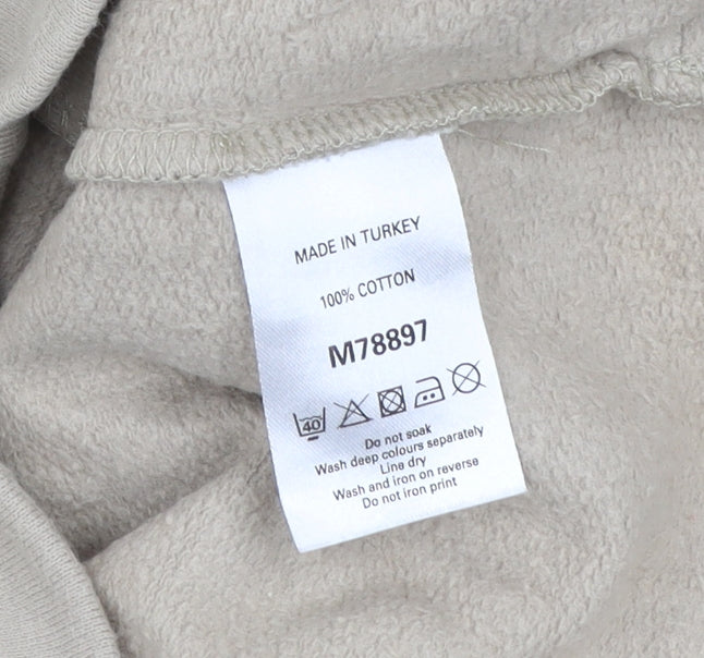 Next Boys Beige Hoodie 5 Years Pullover Embroidered Skateboard Graphic