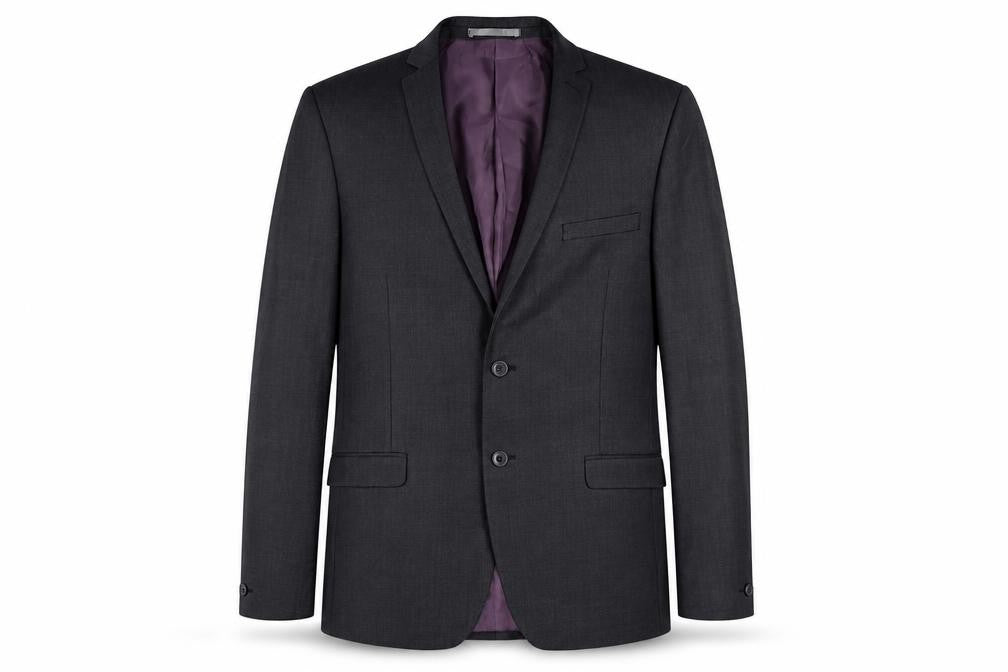 Red Herring Men's Grey 42L Long Regular Fit Two-Button Suit Jacket