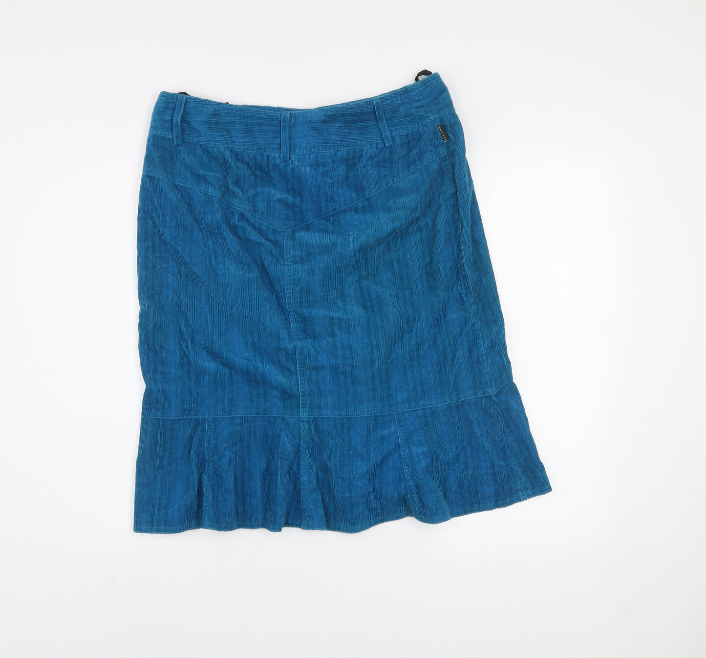 Watcher Women’s Blue Corduroy Flared Knee Length Skirt L