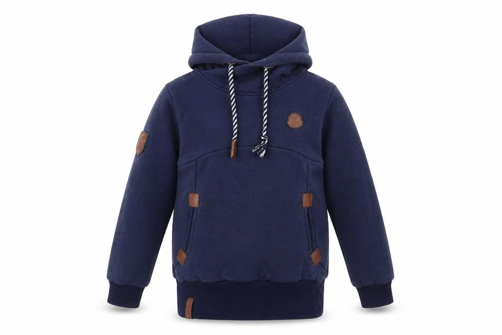 Squared & Cubed Girls Blue Pullover Hoodie 12 Years High Neck Cotton Blend