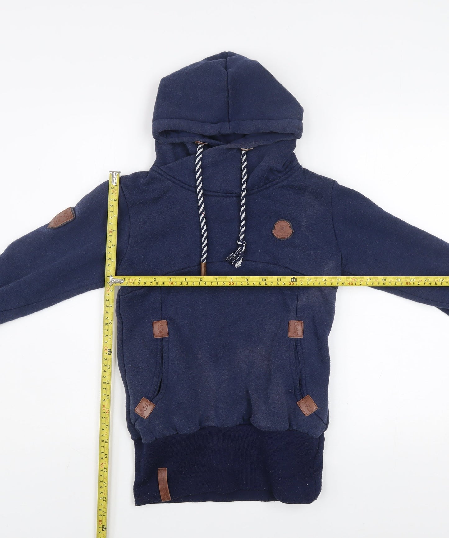 Squared & Cubed Girls Blue Pullover Hoodie 12 Years High Neck Cotton Blend