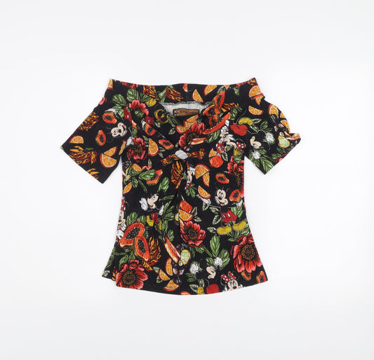 Disney Colcci Women’s Multicoloured Off Shoulder Floral Mickey Top M