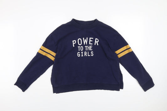 H&M Divided Women's Navy Blue Cotton Pullover Sweatshirt Size L