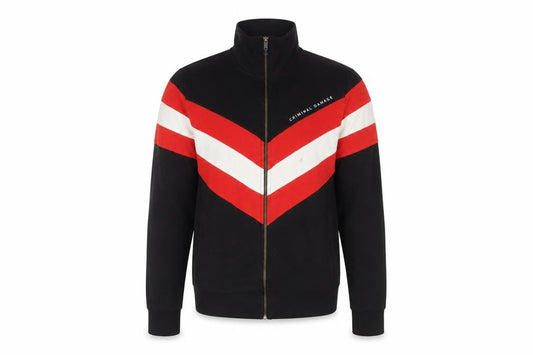 Criminal Damage Men's Black Red White Track Jacket Size S Full Zip