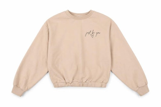 Candy Couture Girls Beige Just Be You Pullover Sweatshirt Age 13