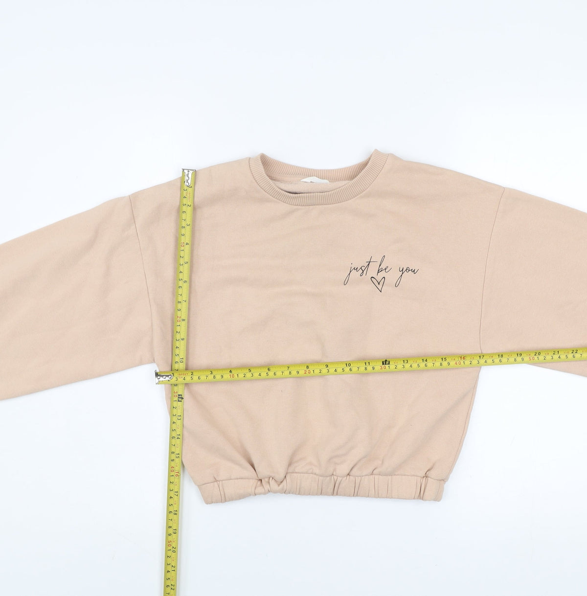 Candy Couture Girls Beige Just Be You Pullover Sweatshirt Age 13