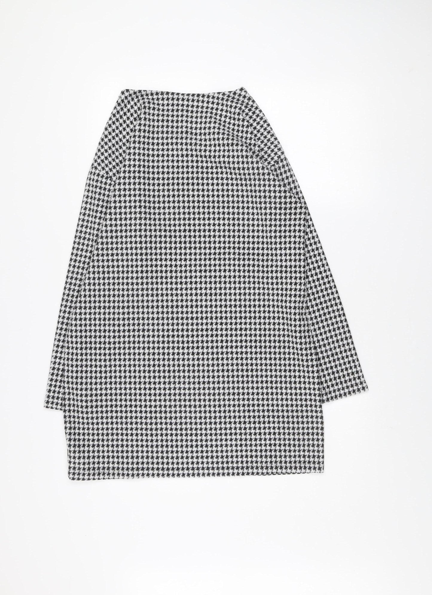 F&F Womens Black White Houndstooth Shift Dress Size 12