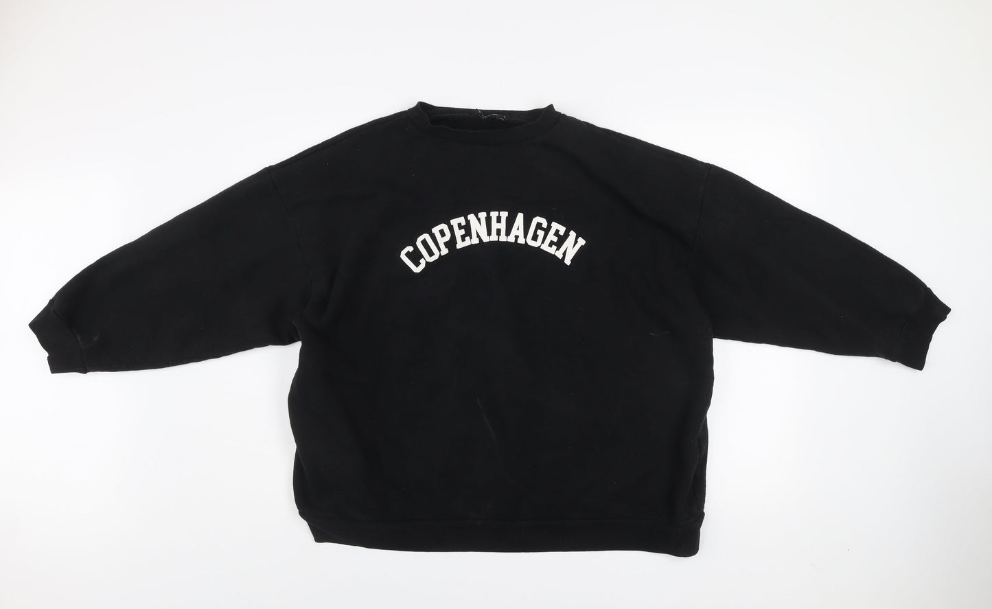 PrettyLittleThing Women Black L Pullover Sweatshirt Copenhagen Print