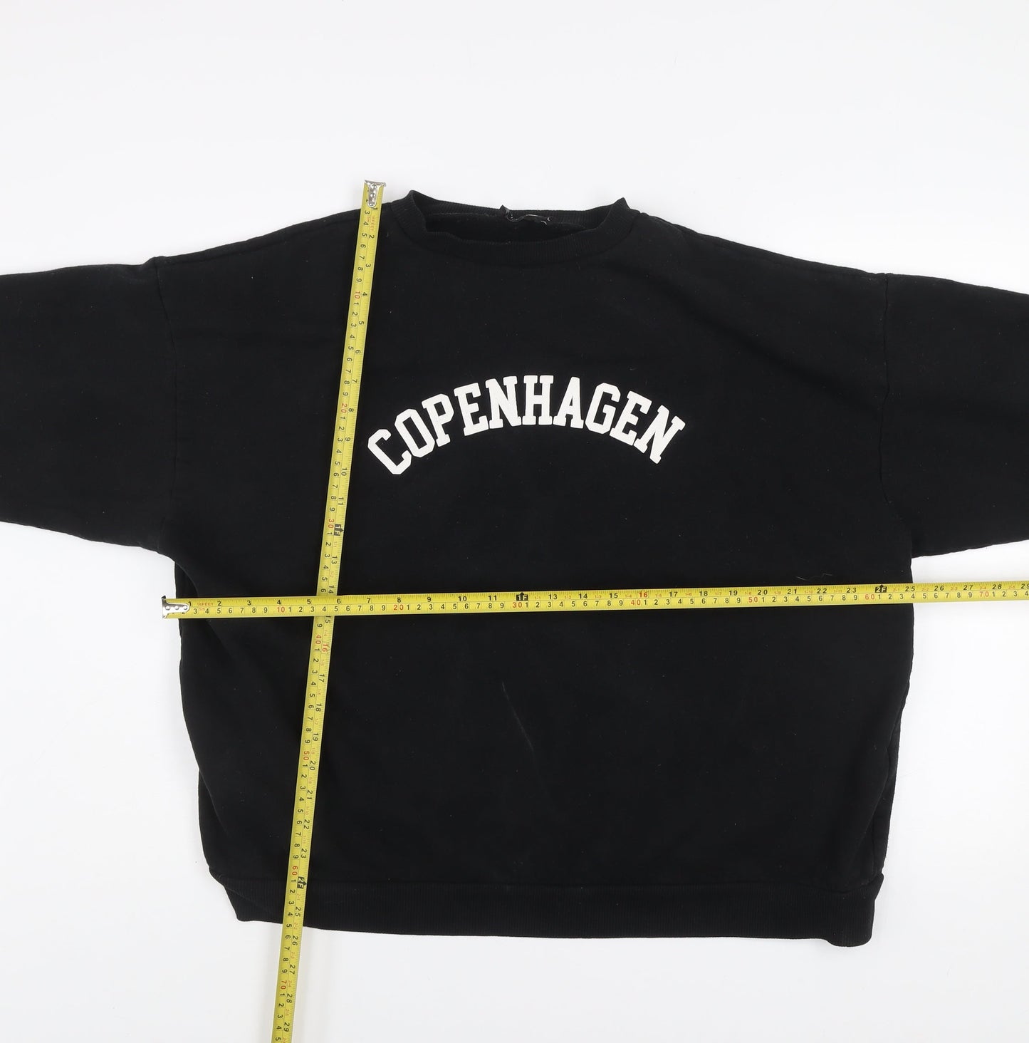 PrettyLittleThing Women Black L Pullover Sweatshirt Copenhagen Print