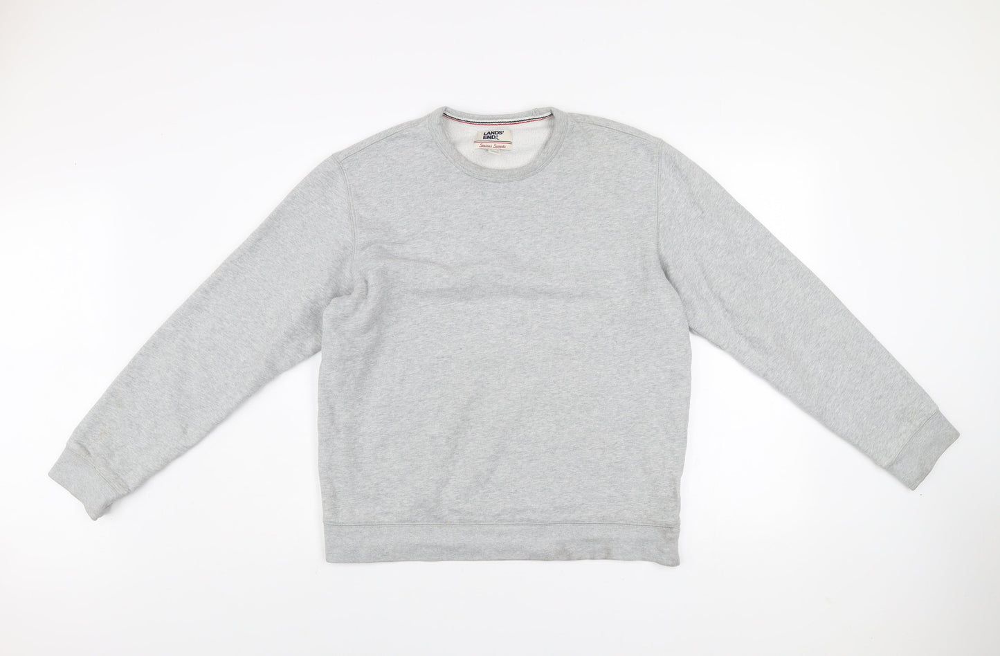Lands' End Men's Grey Pullover Sweatshirt M Regular Fleece Crew Neck