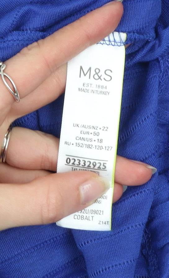 Marks and Spencer Women's Blue Relaxed Fit Tunic Blouse Size 22