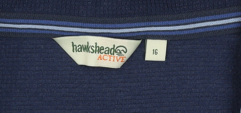 Hawkshead Active Navy 1/2 Zip Fleece Sweatshirt Women's Size 16