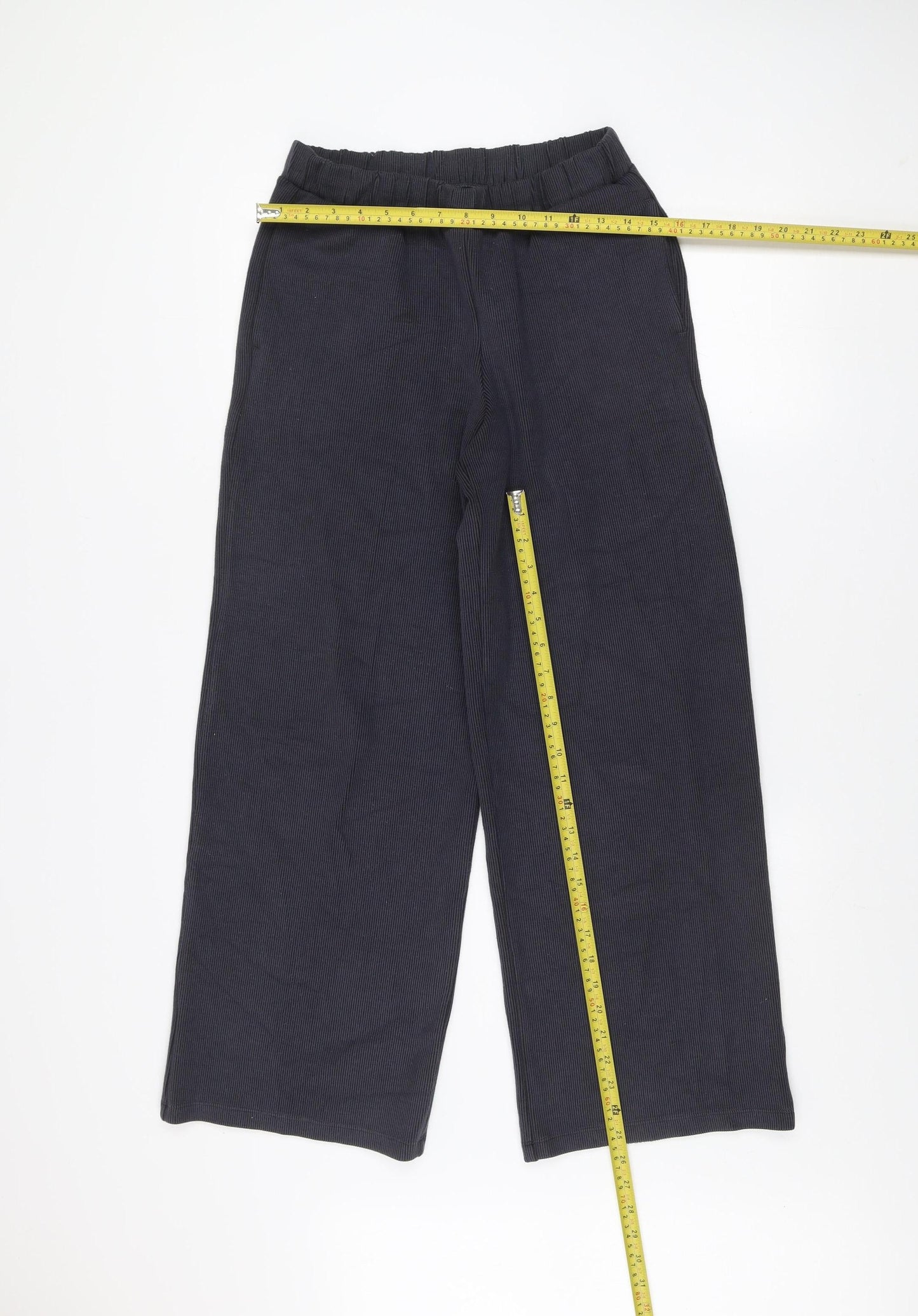 F&F Women Black Jogger Style Stretch Knit Trousers Size S