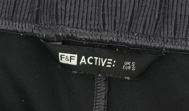 F&F Women Black Jogger Style Stretch Knit Trousers Size S