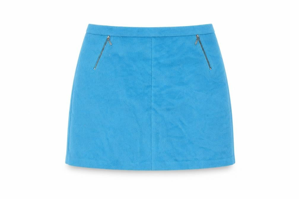 Marks & Spencer Women Blue Short Wool Blend Pencil Skirt Size 16