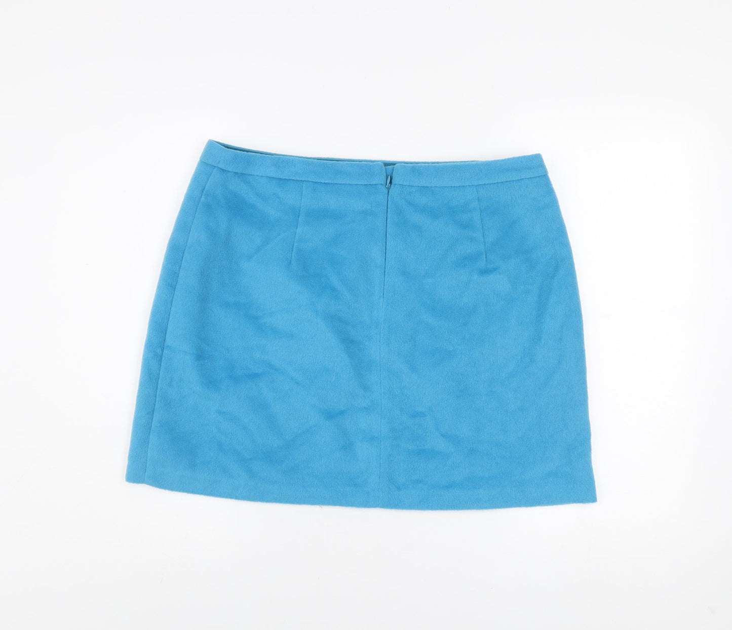 Marks and Spencer Women Blue Short Wool Blend Pencil Skirt Size 16