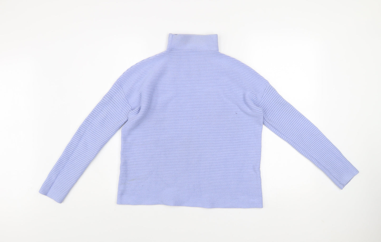French Connection Women’s Blue Roll Neck Ribbed Knit Jumper Size S