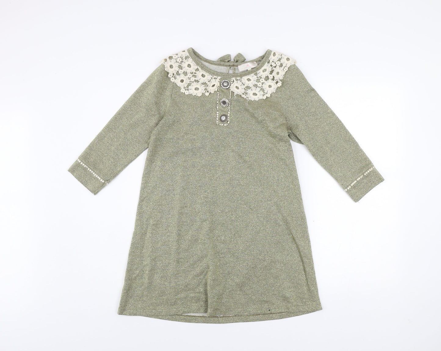 River Island Women’s Green Lace Collar Shift Dress Size 10