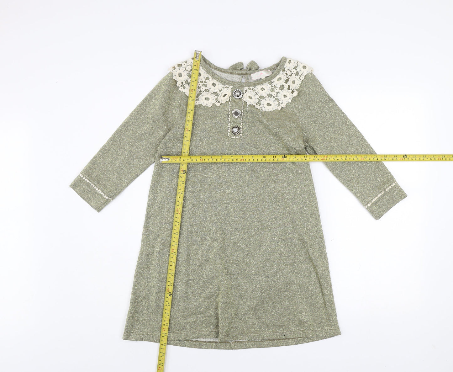 River Island Women’s Green Lace Collar Shift Dress Size 10
