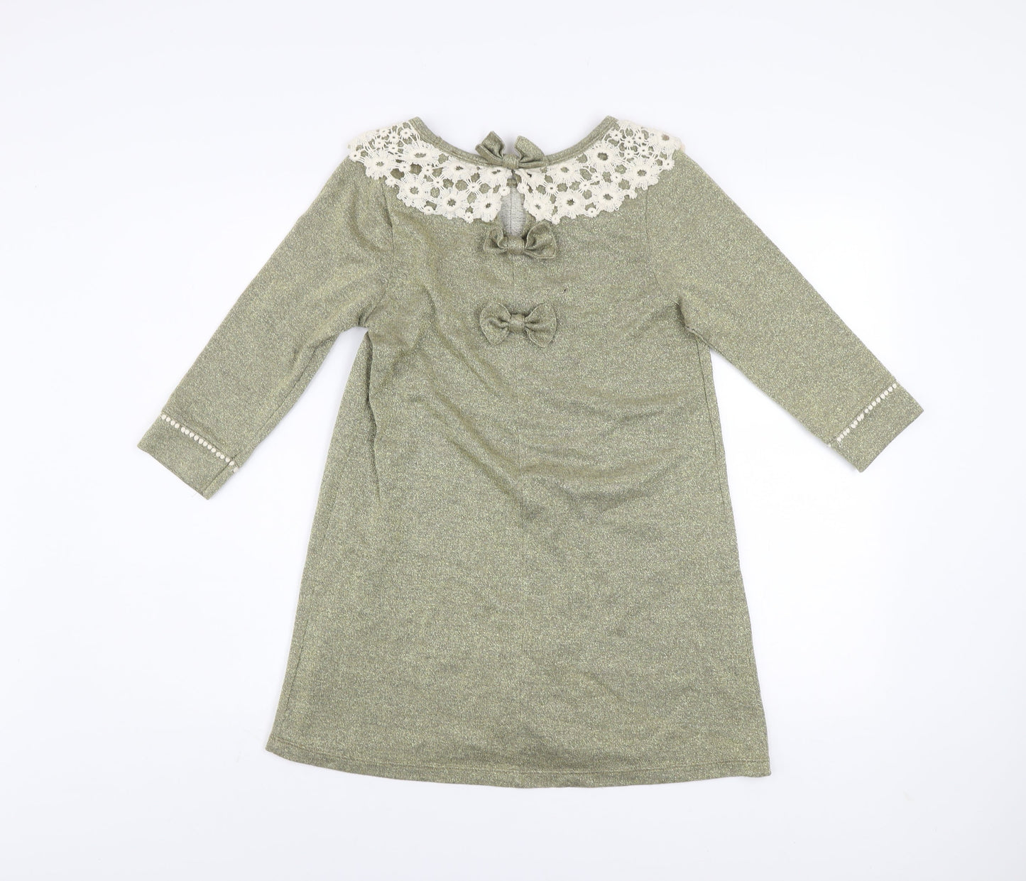 River Island Women’s Green Lace Collar Shift Dress Size 10