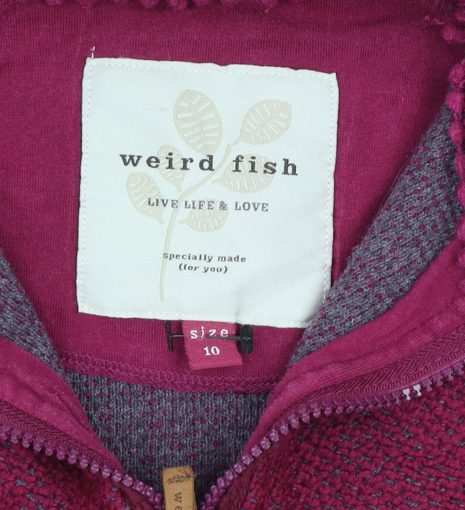 Weird Fish Women's Red 1/4 Zip Cotton Blend Pullover Sweatshirt Size 10