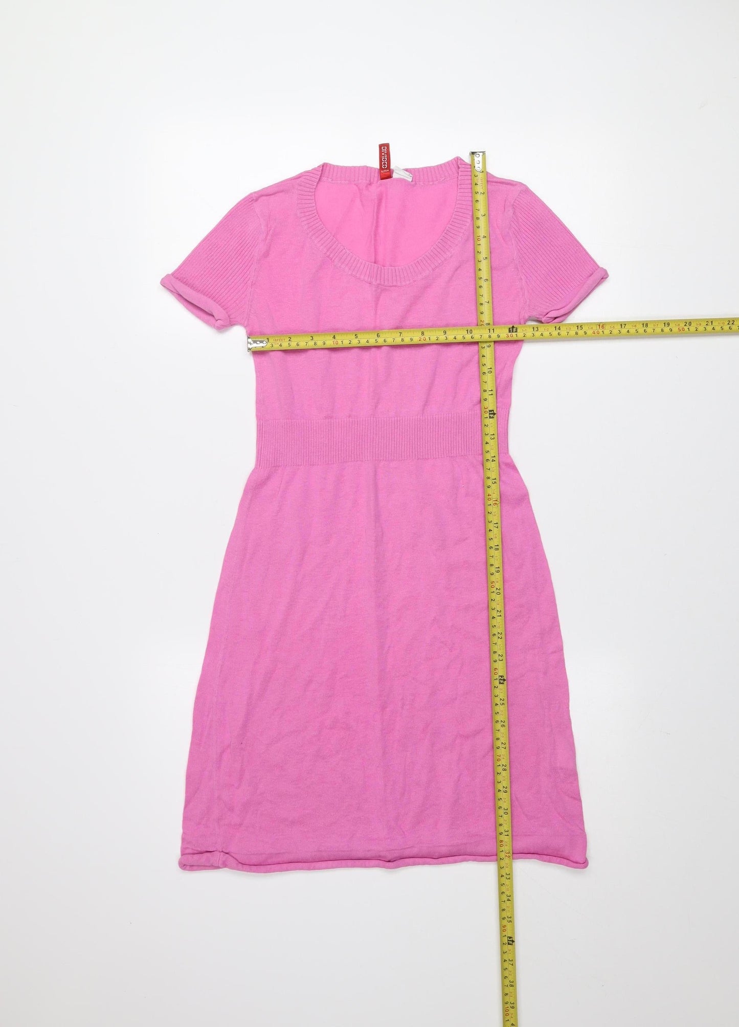 H&M Women’s Pink Cotton Knit Knee Length T-Shirt Dress Size 6