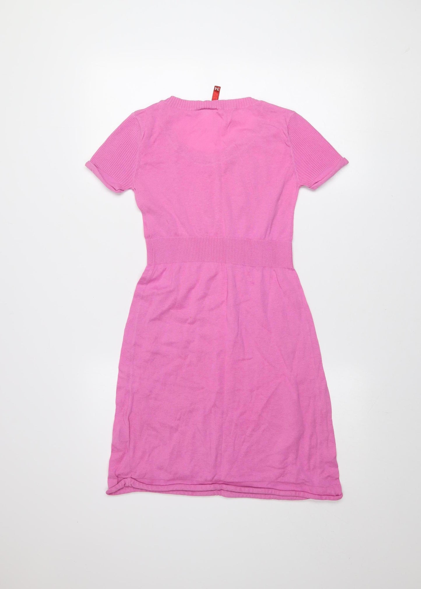 H&M Women’s Pink Cotton Knit Knee Length T-Shirt Dress Size 6