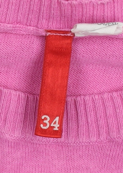 H&M Women’s Pink Cotton Knit Knee Length T-Shirt Dress Size 6