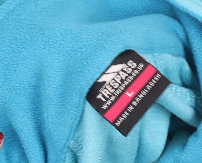 Trespass Women Blue L 1/2 Zip Fleece Pullover Sweatshirt Outdoor Hiking