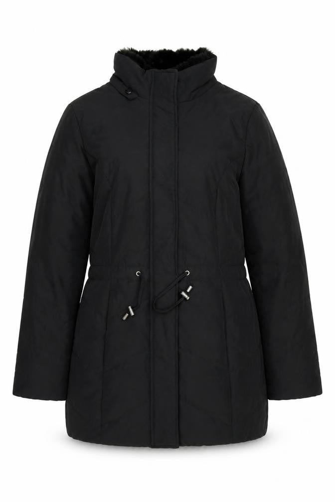 Roman Womens Black Size 10 Hooded Lined Long Parka Coat