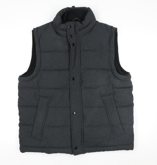 Kenneth Cole Reaction Men's Grey Puffer Waistcoat L Lined Casual