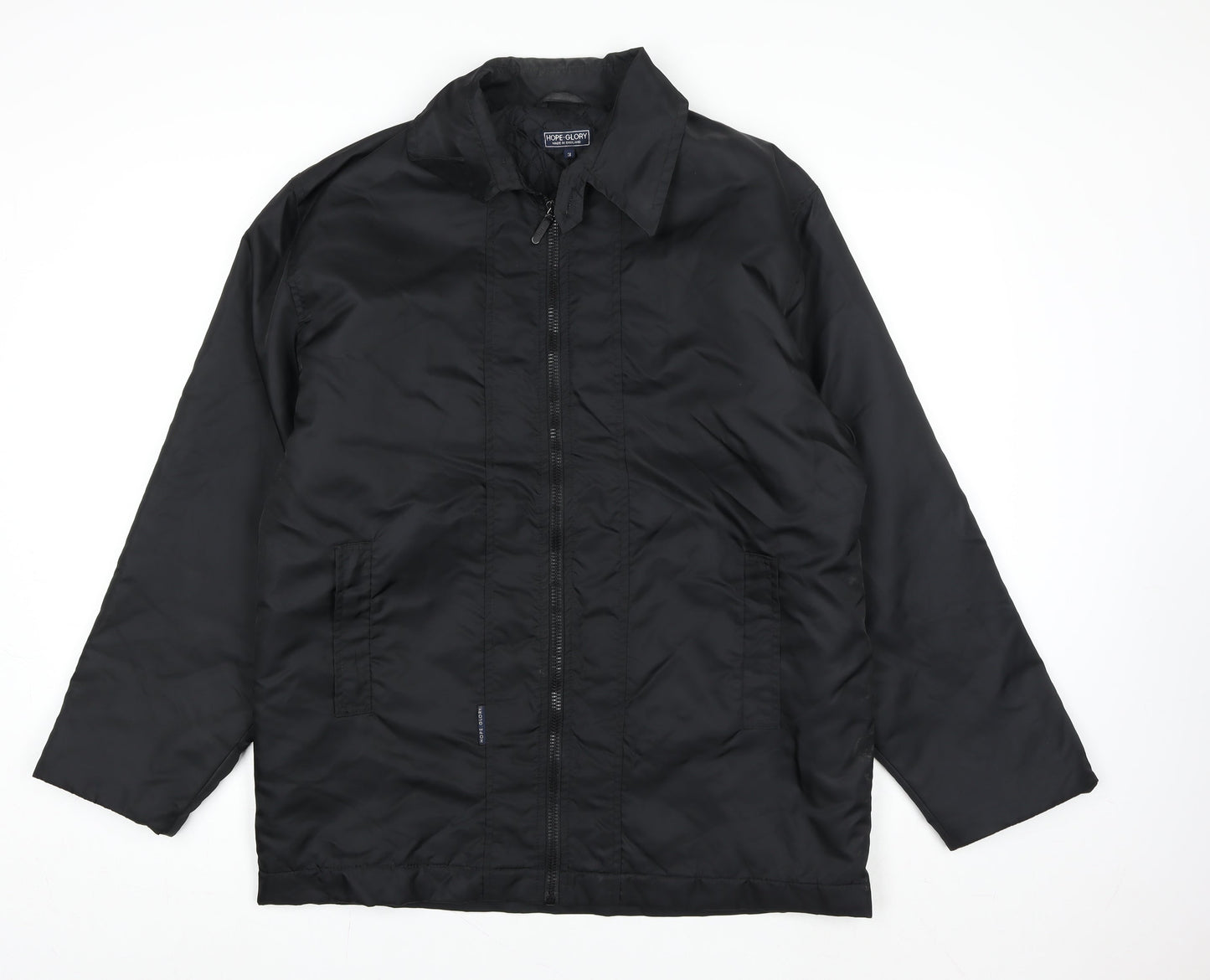 Hope Glory Men's Black M Quilted Nylon Jacket Full Zip Lined