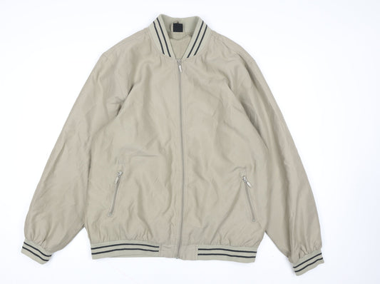 Pegasus Men’s Beige Bomber Jacket M 40in Full Zip Classic Casual