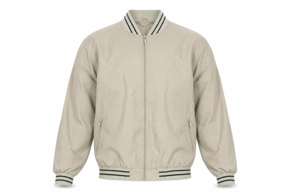 Pegasus Men’s Beige Bomber Jacket M 40in Full Zip Classic Casual