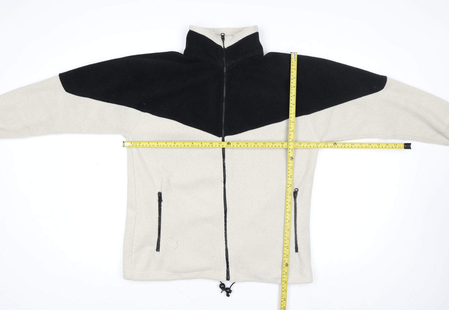 PARMOUR Sport Women's Beige Black Fleece Full Zip Jacket Size L