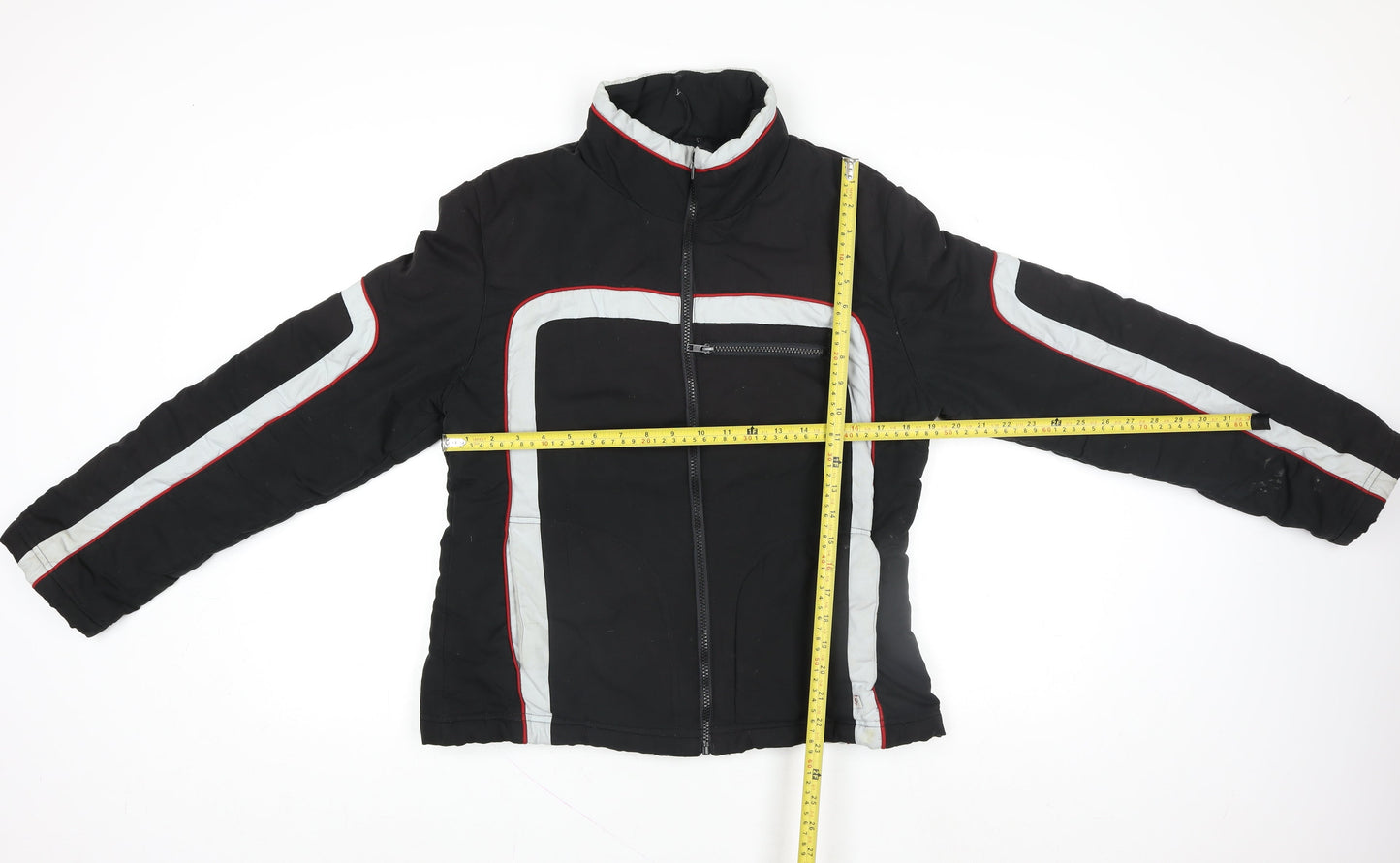 Authentic Style Men's Black XL Motorcycle Jacket Padded Full Zip