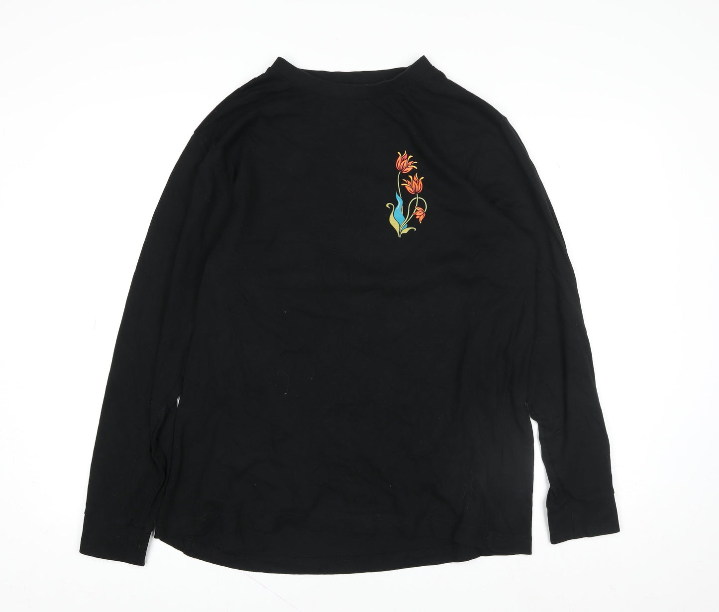 Mister Tee Unisex Black Long Sleeve Cotton Graphic T-Shirt L