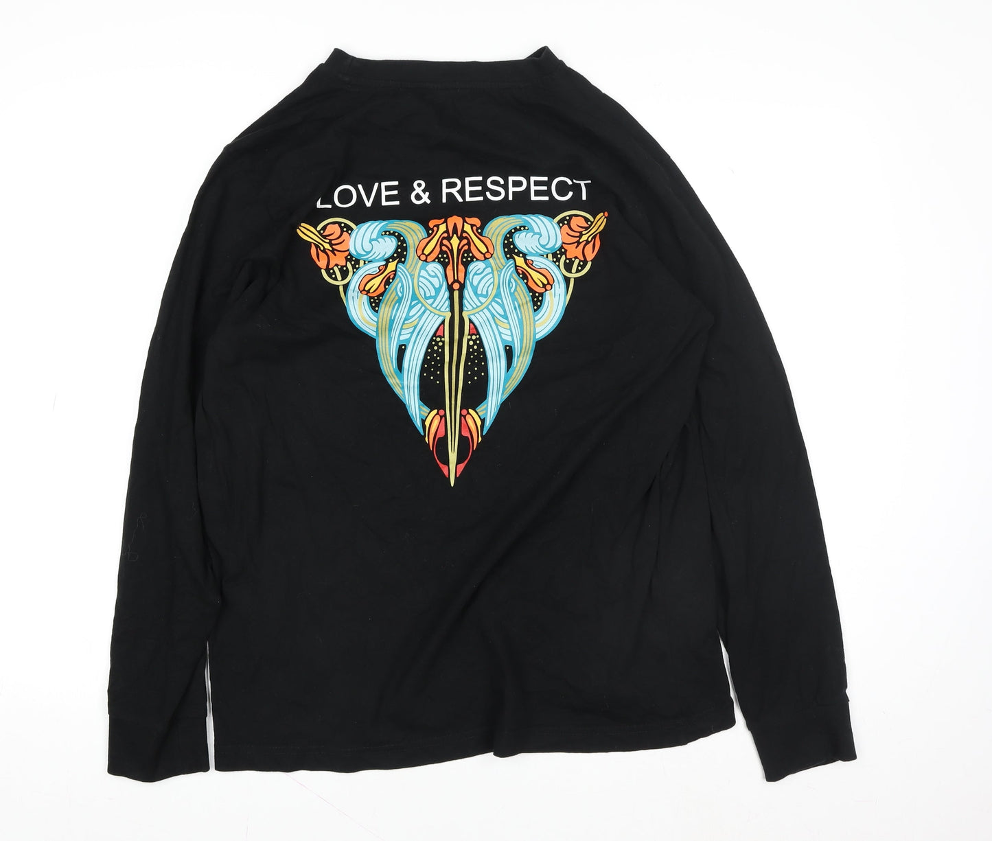 Mister Tee Unisex Black Long Sleeve Cotton Graphic T-Shirt L