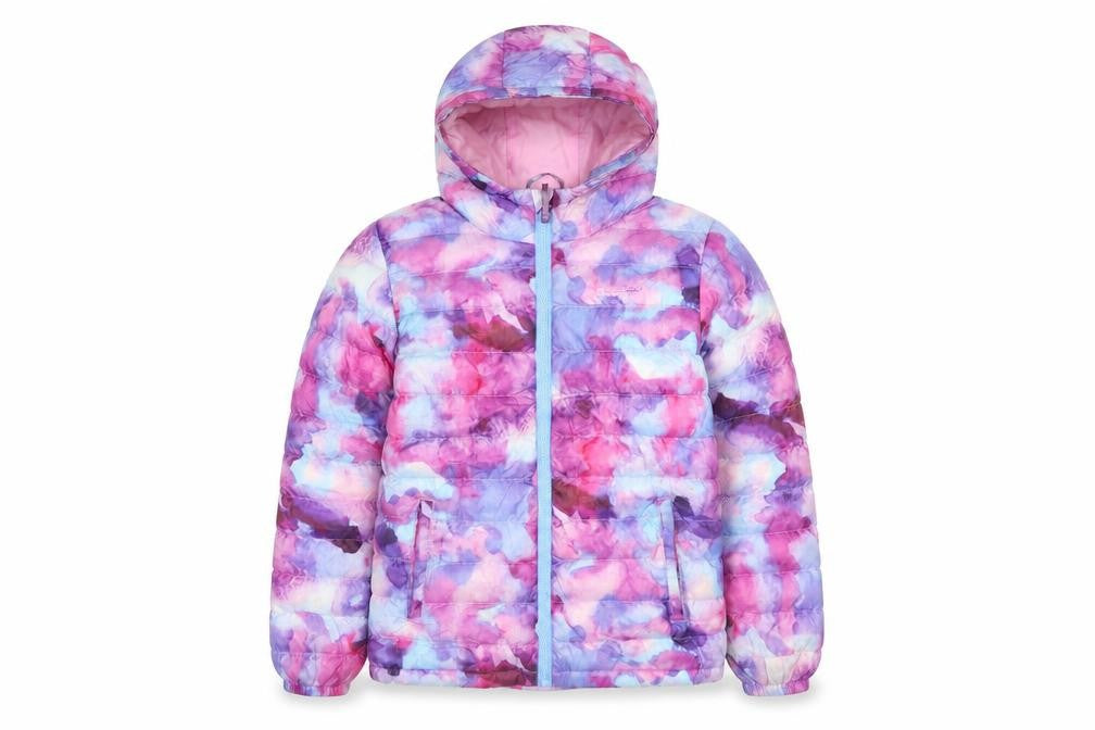 Mountain Warehouse Girls Multicoloured Puffer Jacket 11-12 Years Hooded Water Resistant