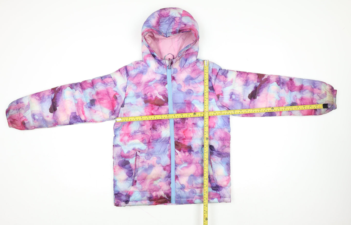 Mountain Warehouse Girls Multicoloured Puffer Jacket 11-12 Years Hooded Water Resistant