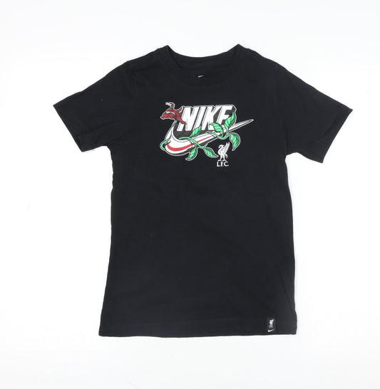 Nike Boys Black Liverpool FC LFC Graphic Regular Fit T-Shirt Size S