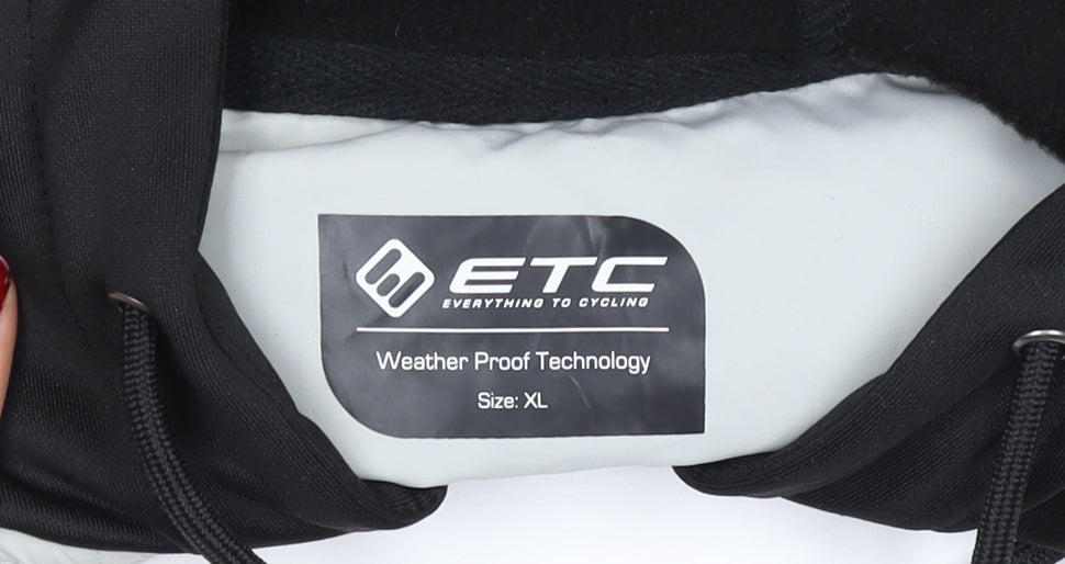 ETC Men's Black Softshell Cycling Jacket XL Hooded Weatherproof