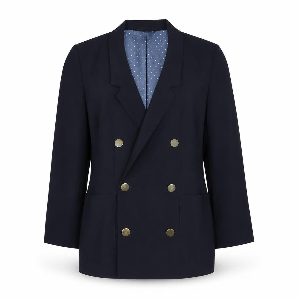 Marks & Spencer Women Blue Double-Breasted Blazer Size 6