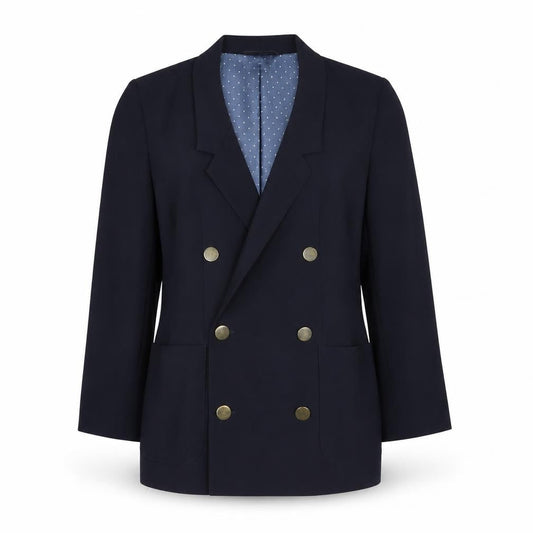 Marks & Spencer Women Blue Double-Breasted Blazer Size 6