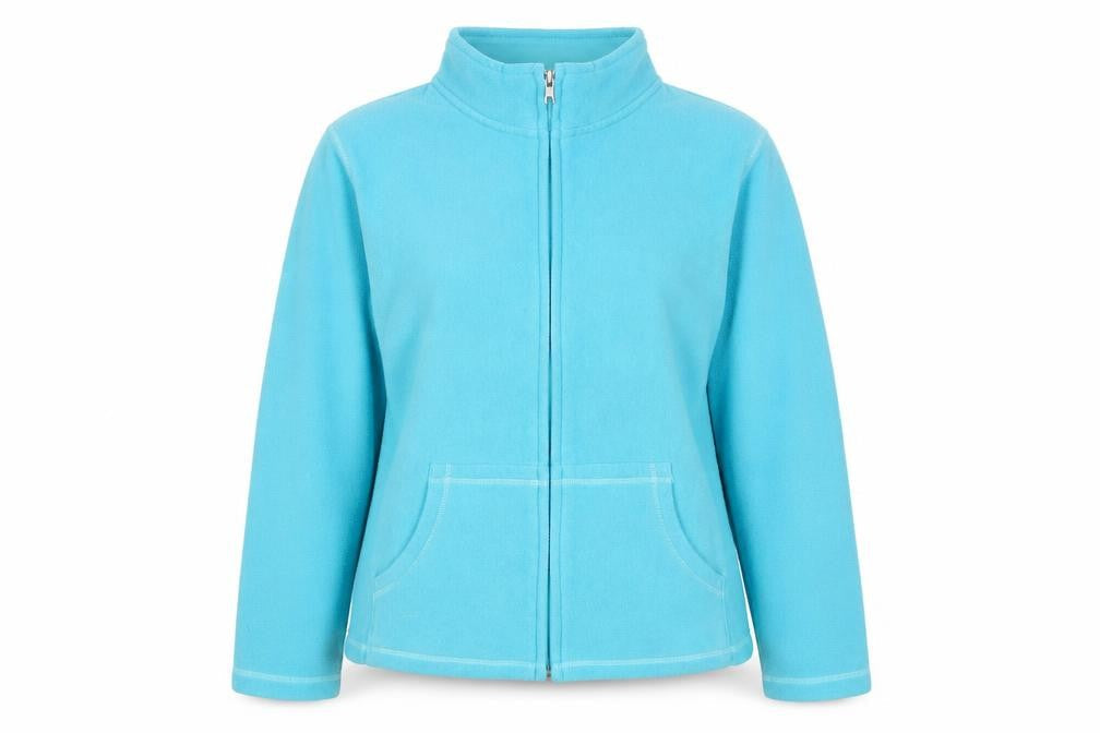 BHS Women Blue Full Zip Fleece Jacket Size 12 Polyester Cotton Casualwear