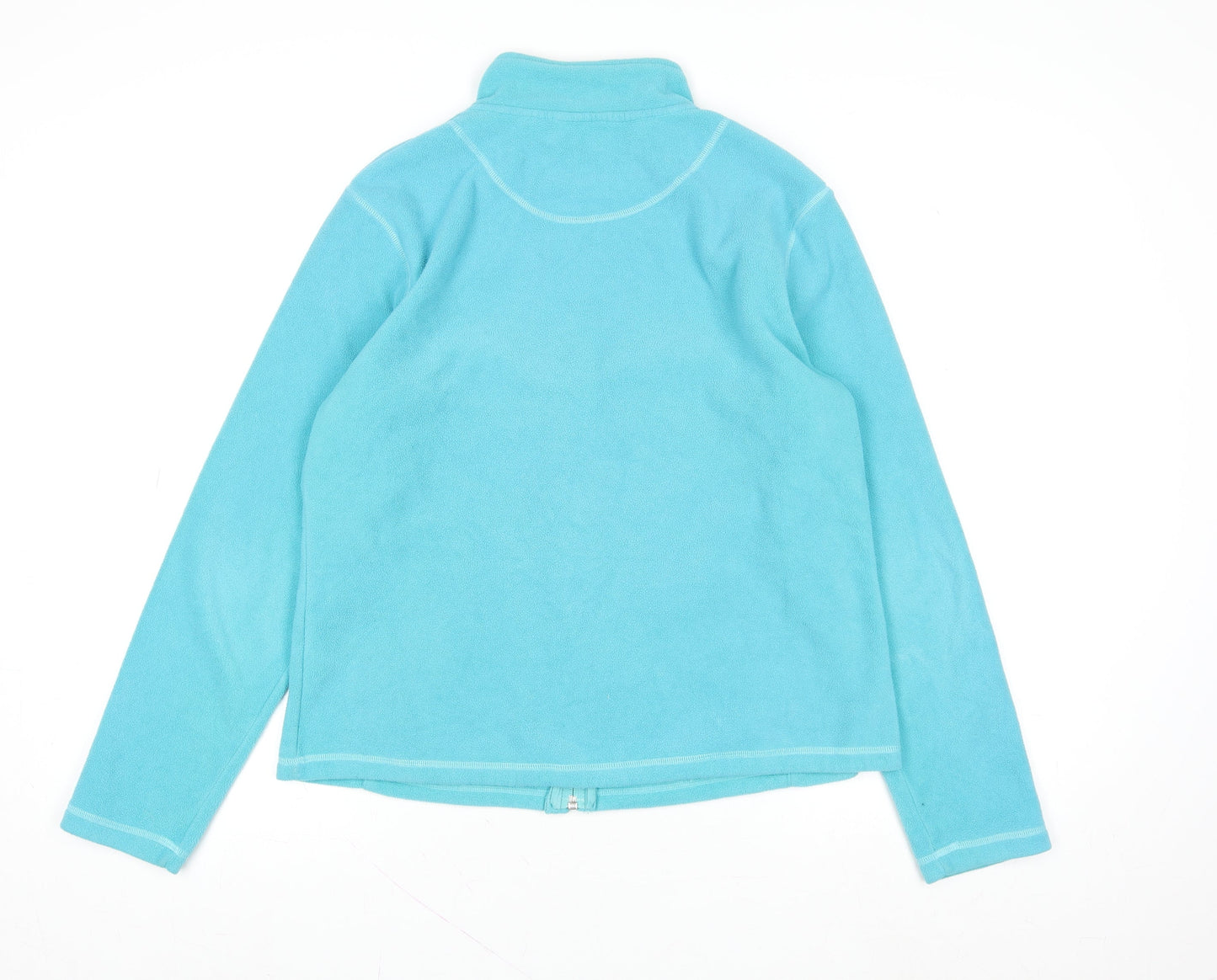 BHS Women Blue Full Zip Fleece Jacket Size 12 Polyester Cotton Casualwear
