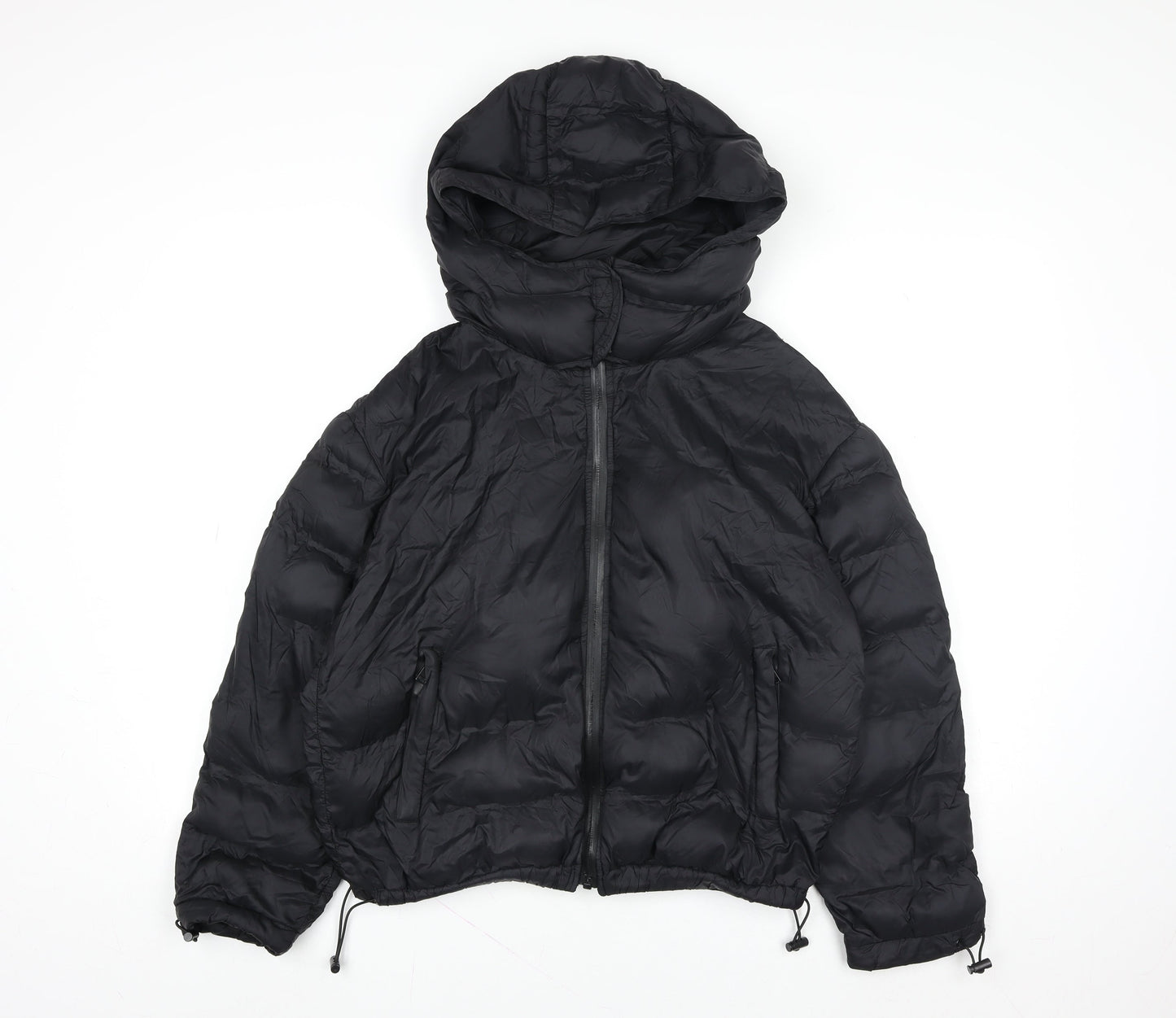 4F Women's Black Hooded Puffer Jacket Size M Winter Coat
